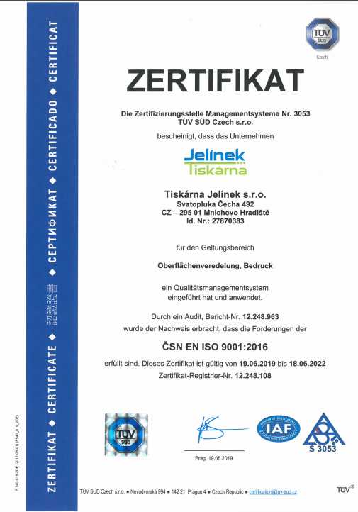 Zertifikat ISO 9001 - DE